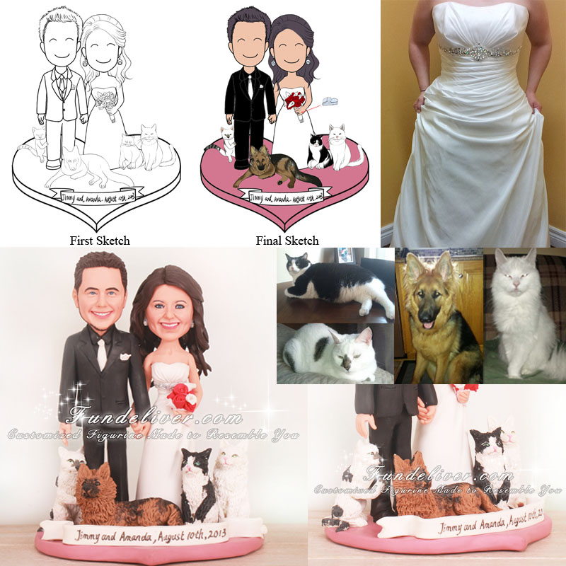 Wedding Cake Toppers with Pets